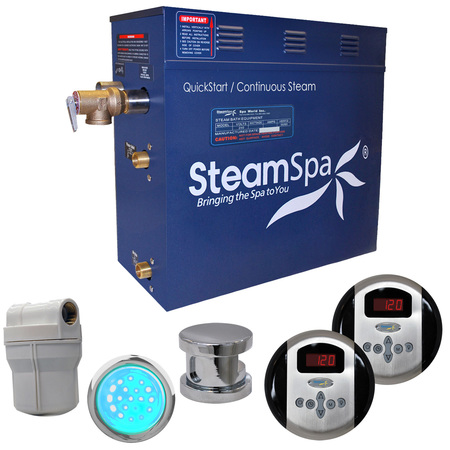 STEAMSPA Royal 9 KW QuickStart Bath Generator in Polished Chrome RY900CH